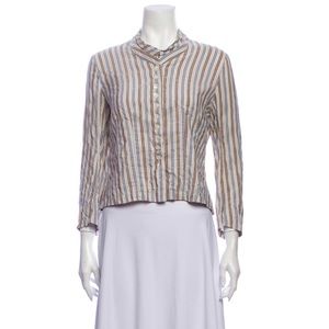 Marni Silk Striped Button-Up Top M, US8, IT44 Ital